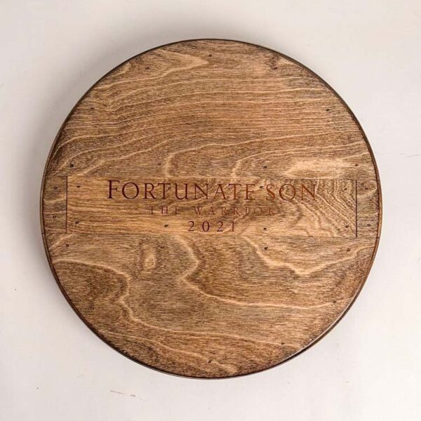 16" Fortunate Son Crate Lazy Susan -Provincial stain
