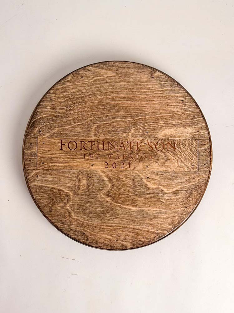 16" Fortunate Son Crate Lazy Susan -Provincial stain