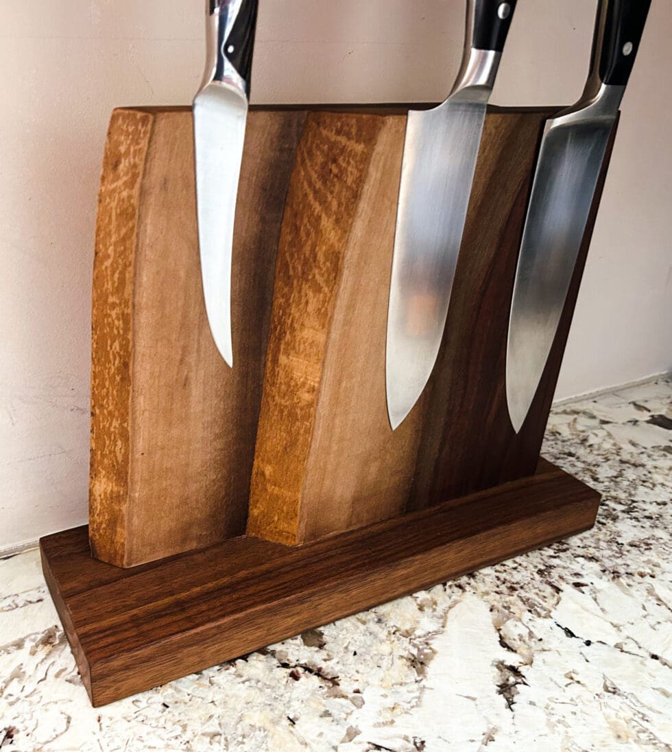 Walnut Knife Rack | Alpine Wine Design