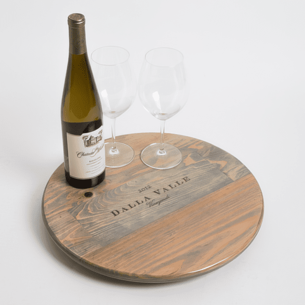 Dalla Valle Vineyards Crate Lazy Susan, Weathered Gray