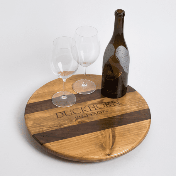 Duckhorn Crate Lazy Susan with Walnut Inlay