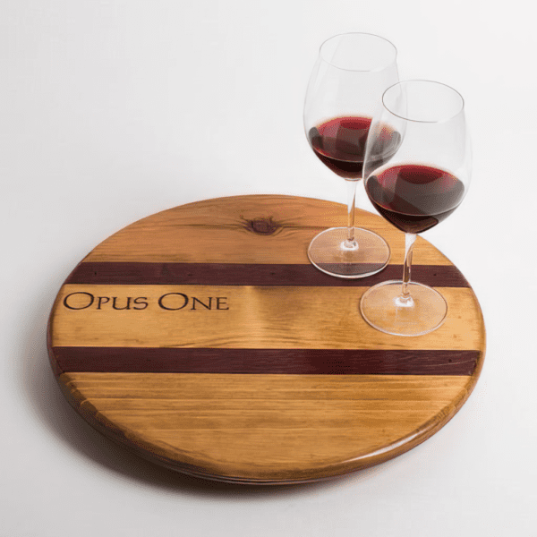 Opus One Crate Lazy Susan -Wine Barrel Inlay