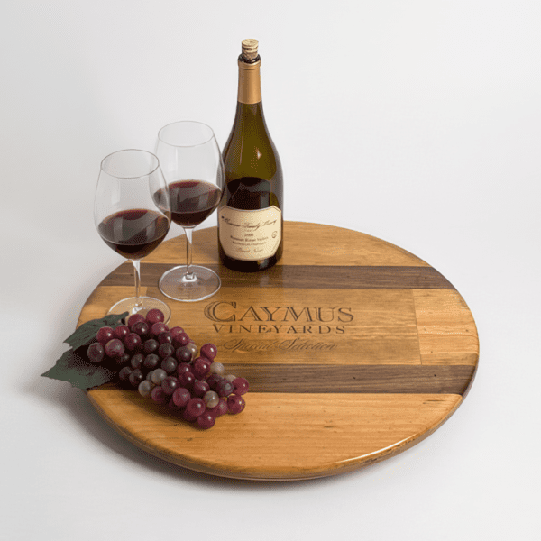 Large Caymus Crate Lazy Susan with Walnut Inlay