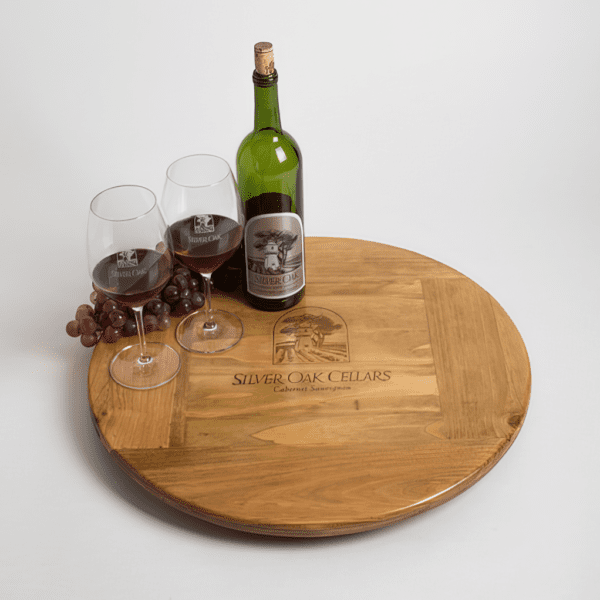 Large Silver Oak Crate Lazy Susan