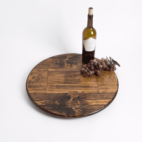 Large Silver Oak Crate Lazy Susan