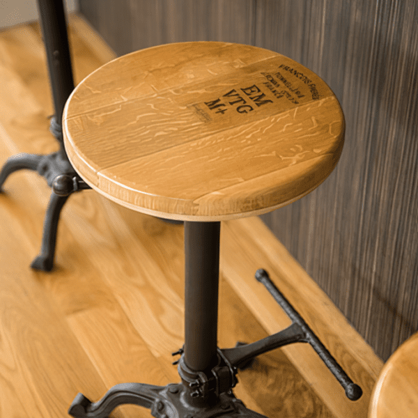 Wine Barrel Adjustable Stool -Natural