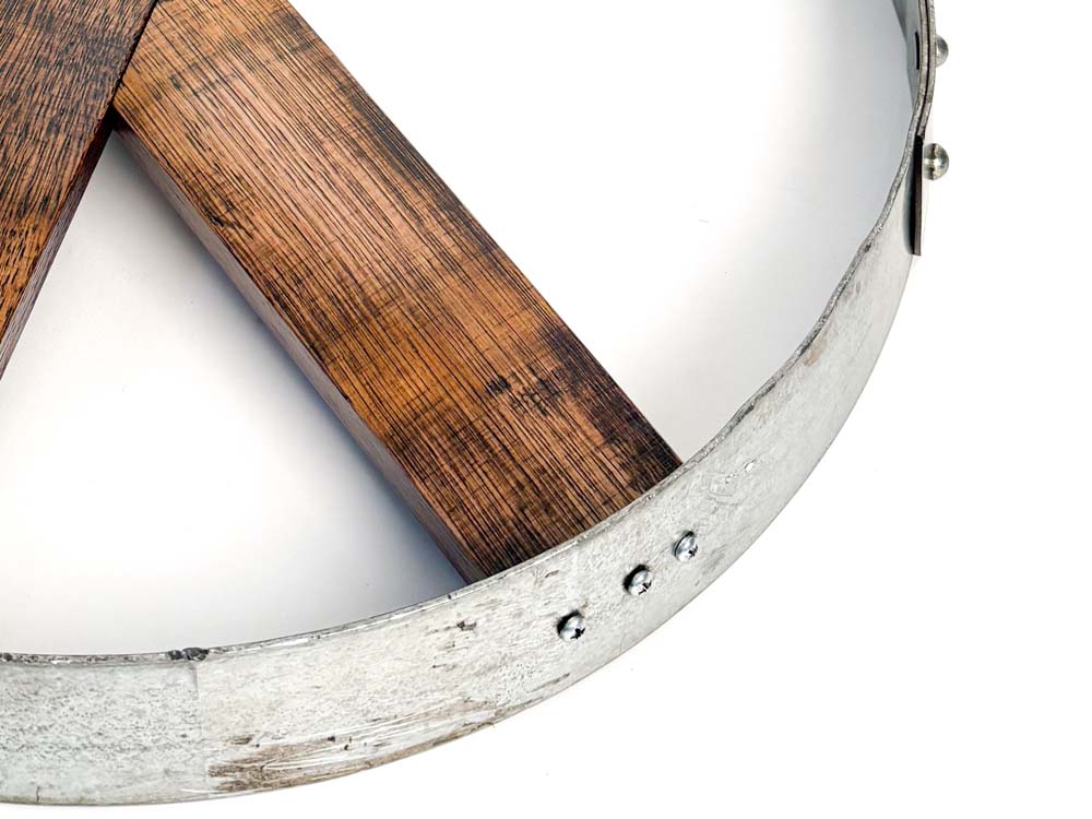 Napa Valley Wine Barrel Peace Sign -Dark Stain - Image 3