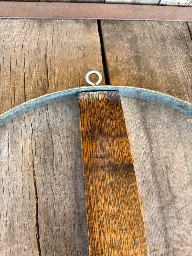 Napa Valley Wine Barrel Peace Sign -Dark Stain - Image 9