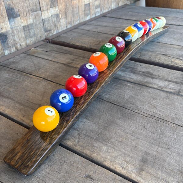 Stylish Pool Ball Holder, Dark Walnut