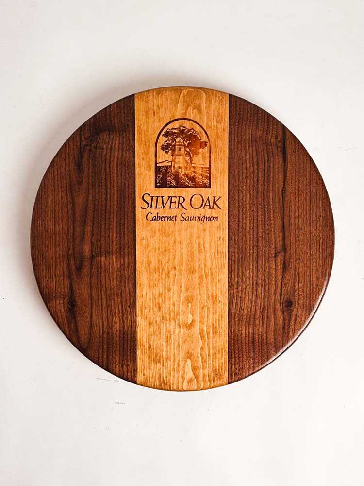 16" Silver Oak Crate Lazy Susan with Walnut - Image 4