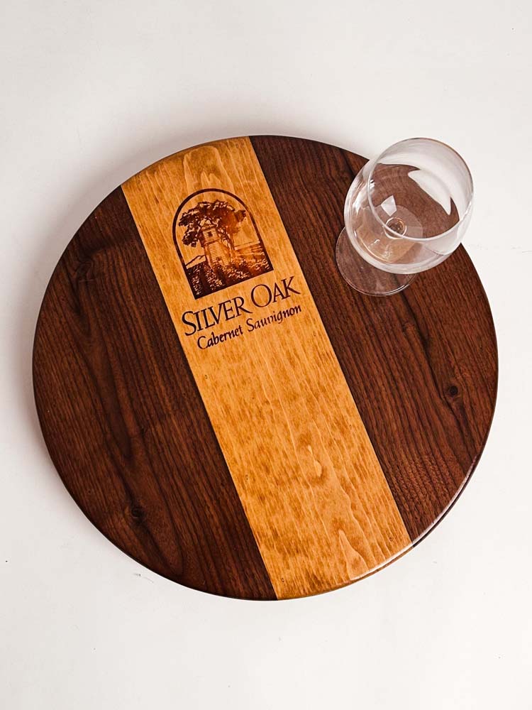 16" Silver Oak Crate Lazy Susan with Walnut - Image 9