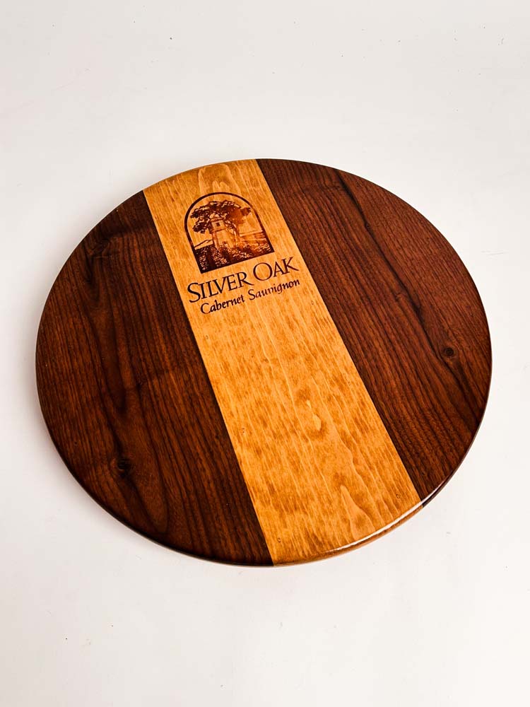 16" Silver Oak Crate Lazy Susan with Walnut - Image 8
