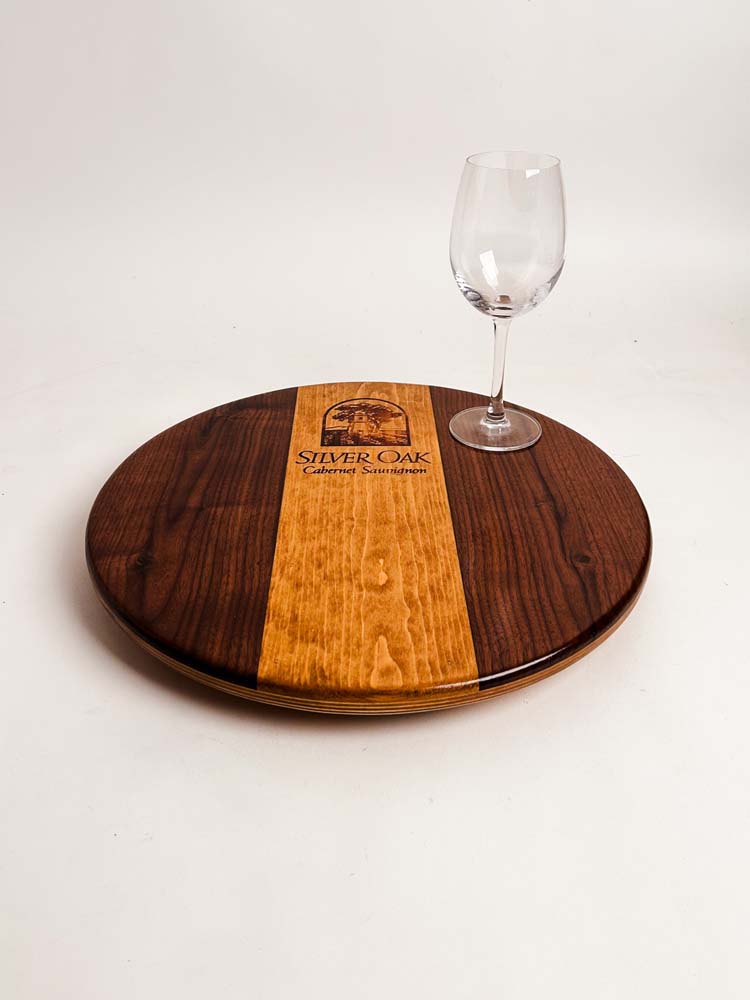 16" Silver Oak Crate Lazy Susan with Walnut - Image 7