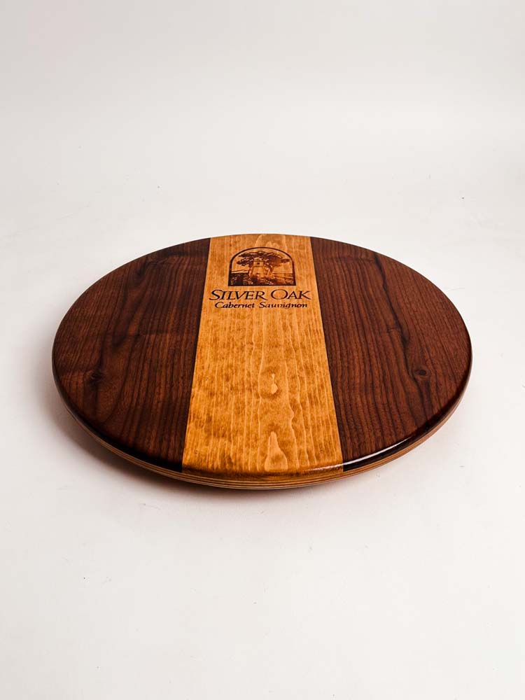 16" Silver Oak Crate Lazy Susan with Walnut - Image 6
