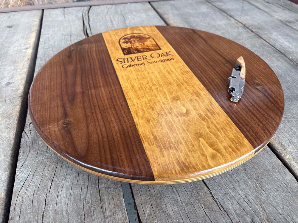 16" Silver Oak Crate Lazy Susan with Walnut - Image 3