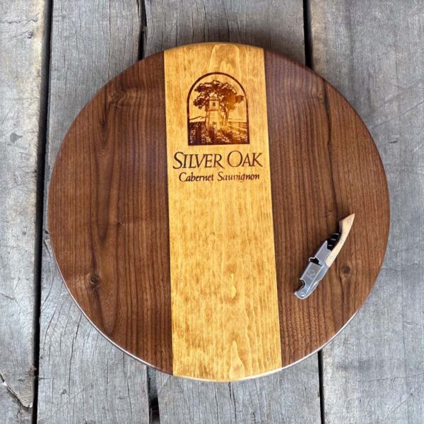 16" Silver Oak Crate Lazy Susan with Walnut