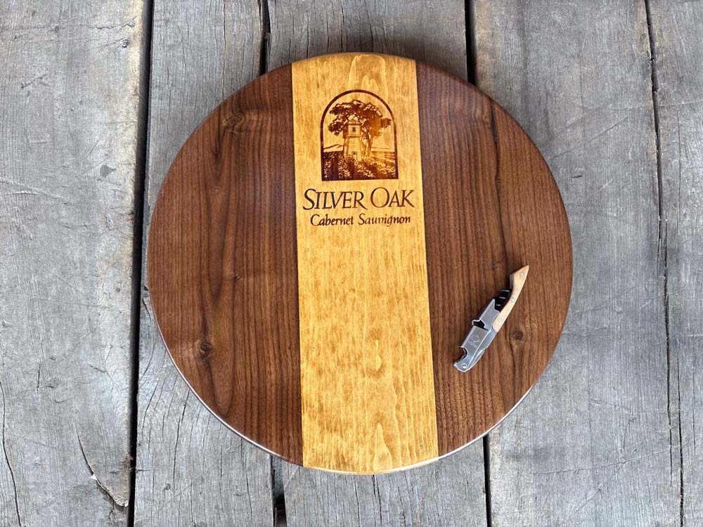 16" Silver Oak Crate Lazy Susan with Walnut