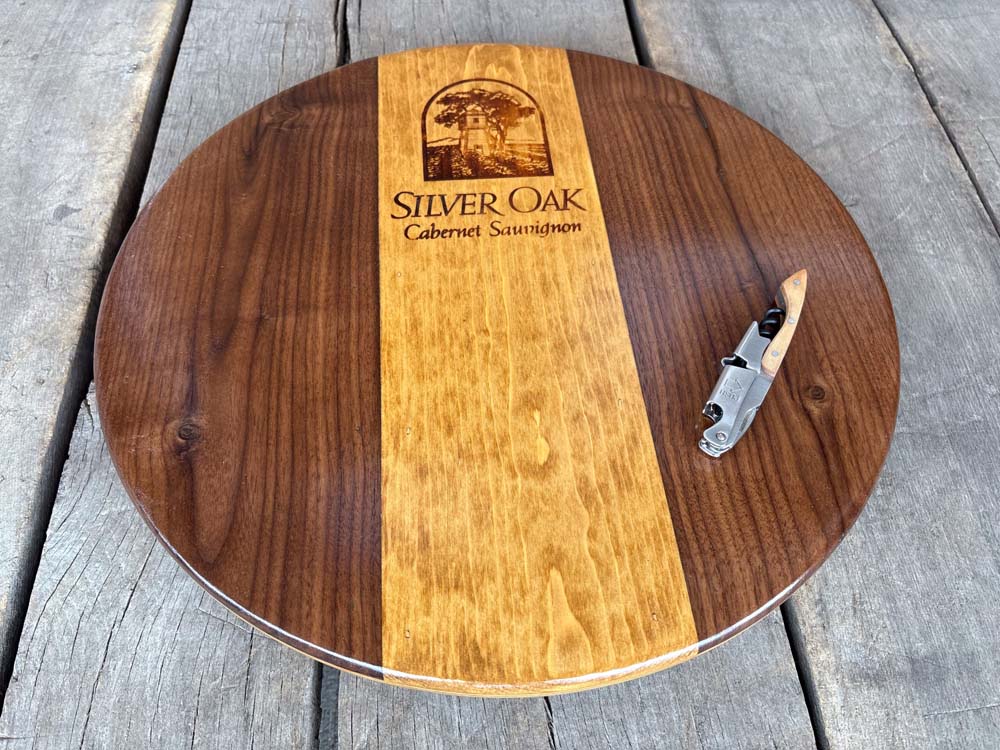 16" Silver Oak Crate Lazy Susan with Walnut - Image 11