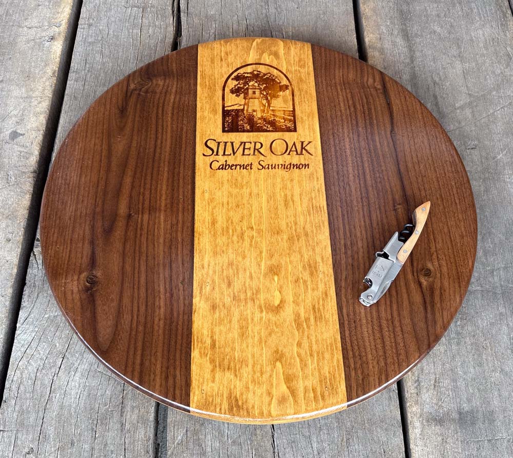 16" Silver Oak Crate Lazy Susan with Walnut - Image 2