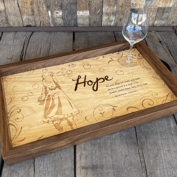 Fantesca Hope Wine Crate Tray with Walnut Sides