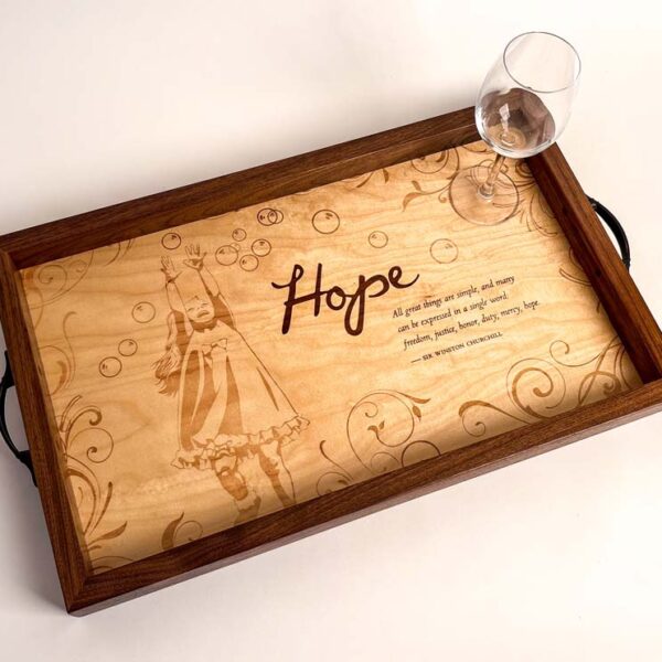Fantesca Hope Wine Crate Tray with Walnut Sides
