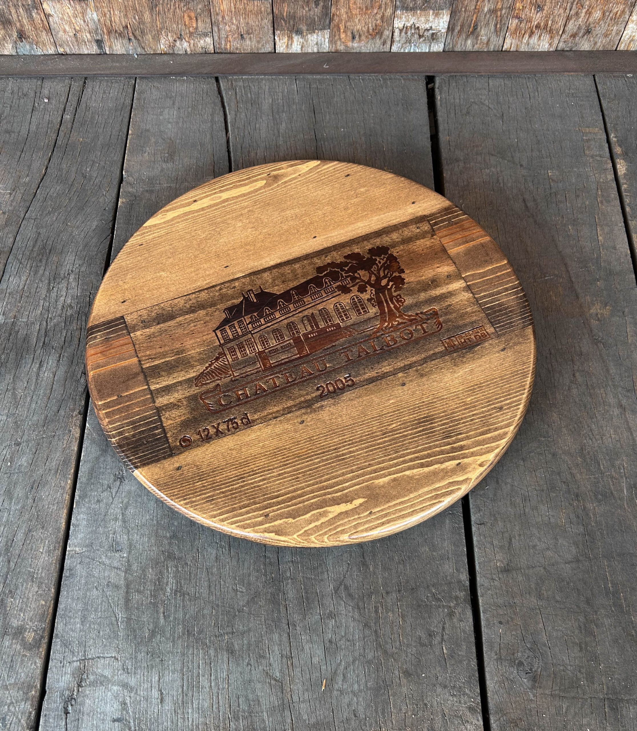 Chateau Talbot Crate Lazy Susan -Dark Stain - Image 13
