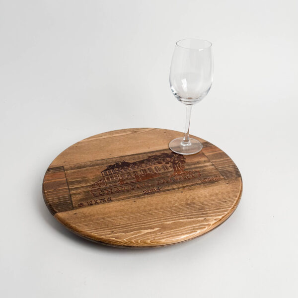 Chateau Talbot Crate Lazy Susan -Dark Stain