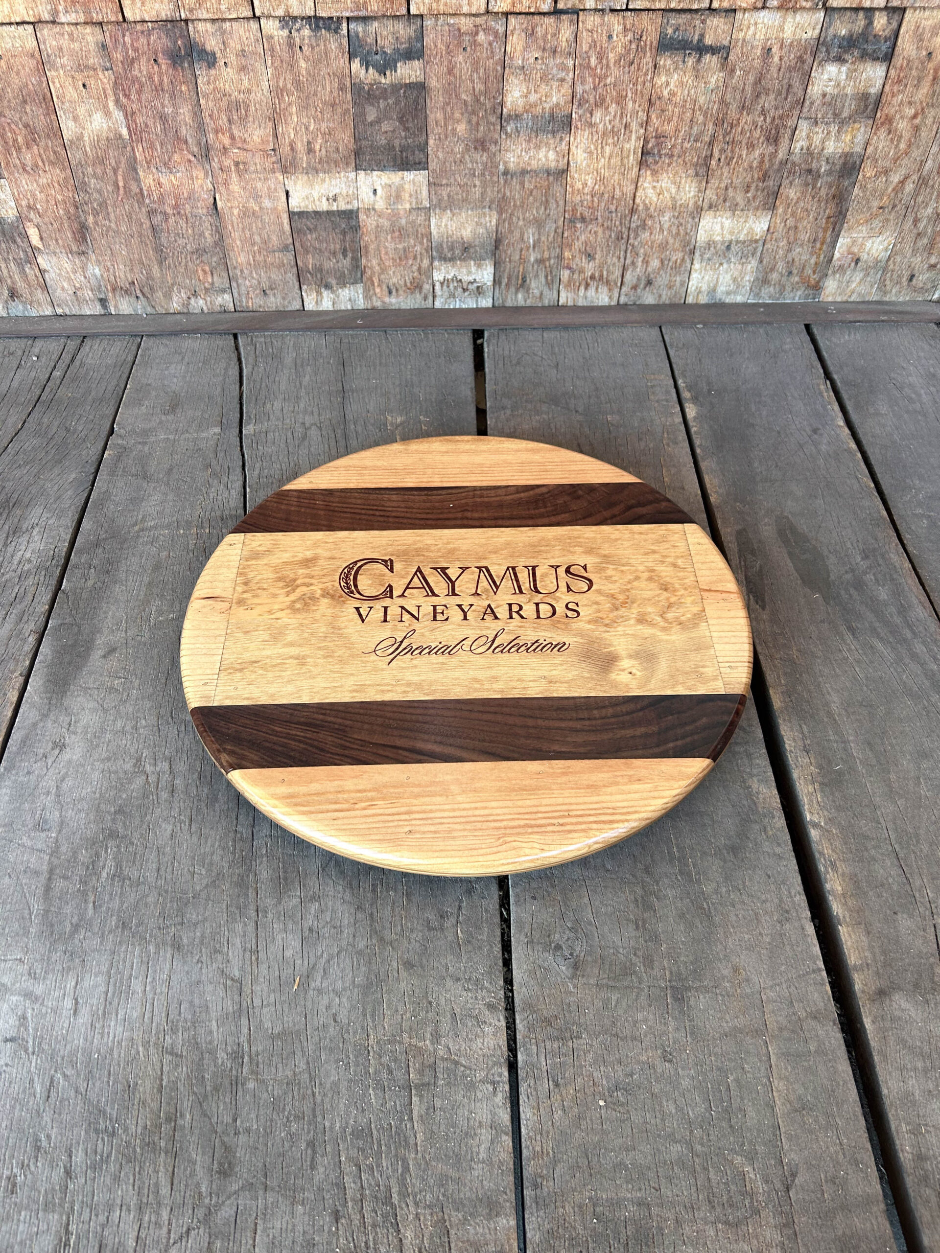 Caymus Crate Lazy Susan with Walnut Inlay - Image 5