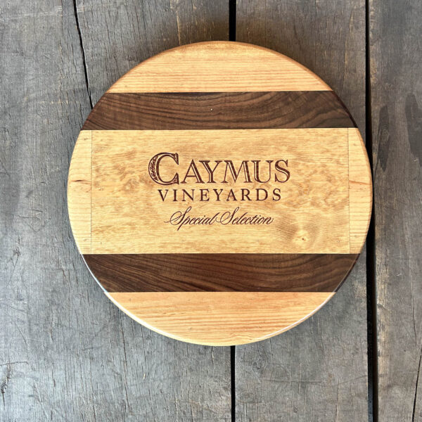 Caymus Crate Lazy Susan with Walnut Inlay