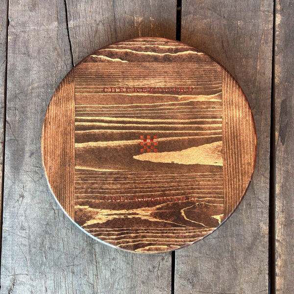 Checkerboard Crate Lazy Susan -Dark Stain
