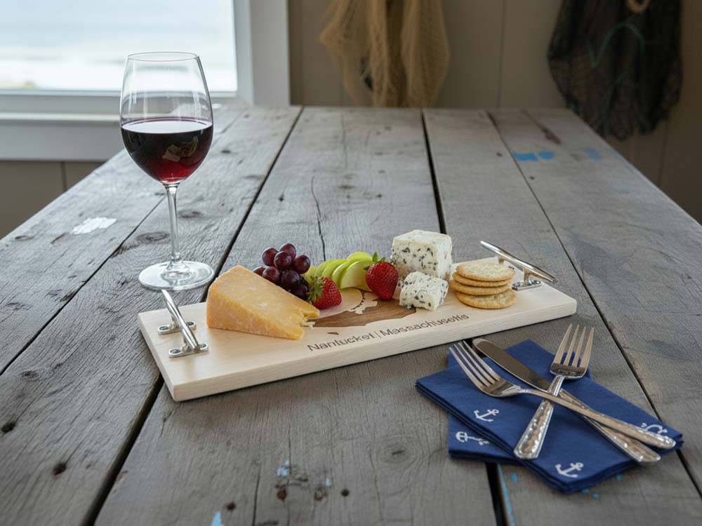 Large Nantucket Island Handled Cheeseboard -Maple - Image 3