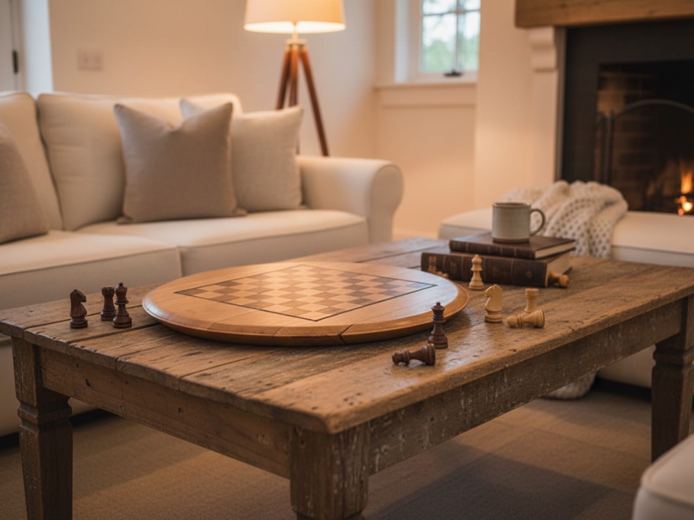 Barrel Top Chess Board, Natural Finish - Image 3