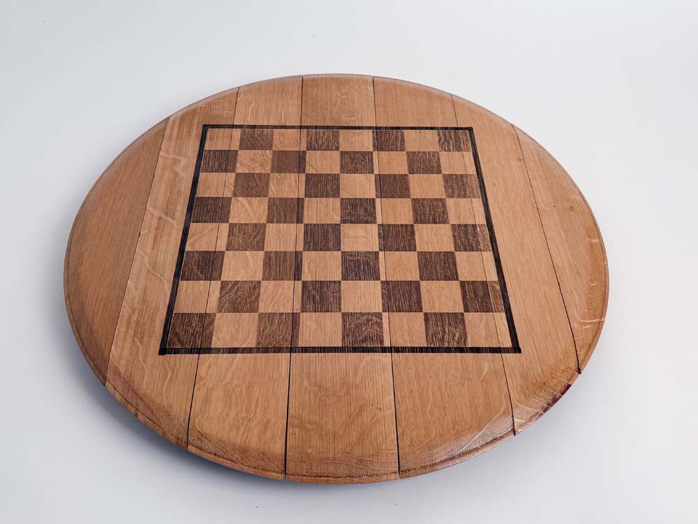 Barrel Top Chess Board, Natural Finish - Image 9