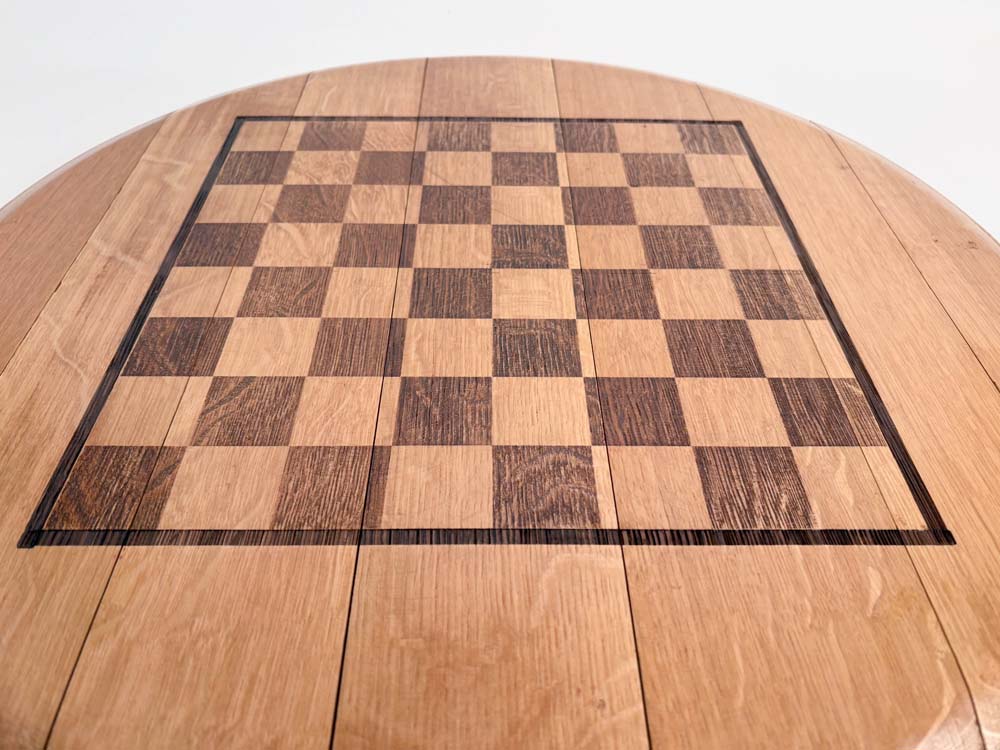 Barrel Top Chess Board, Natural Finish - Image 8