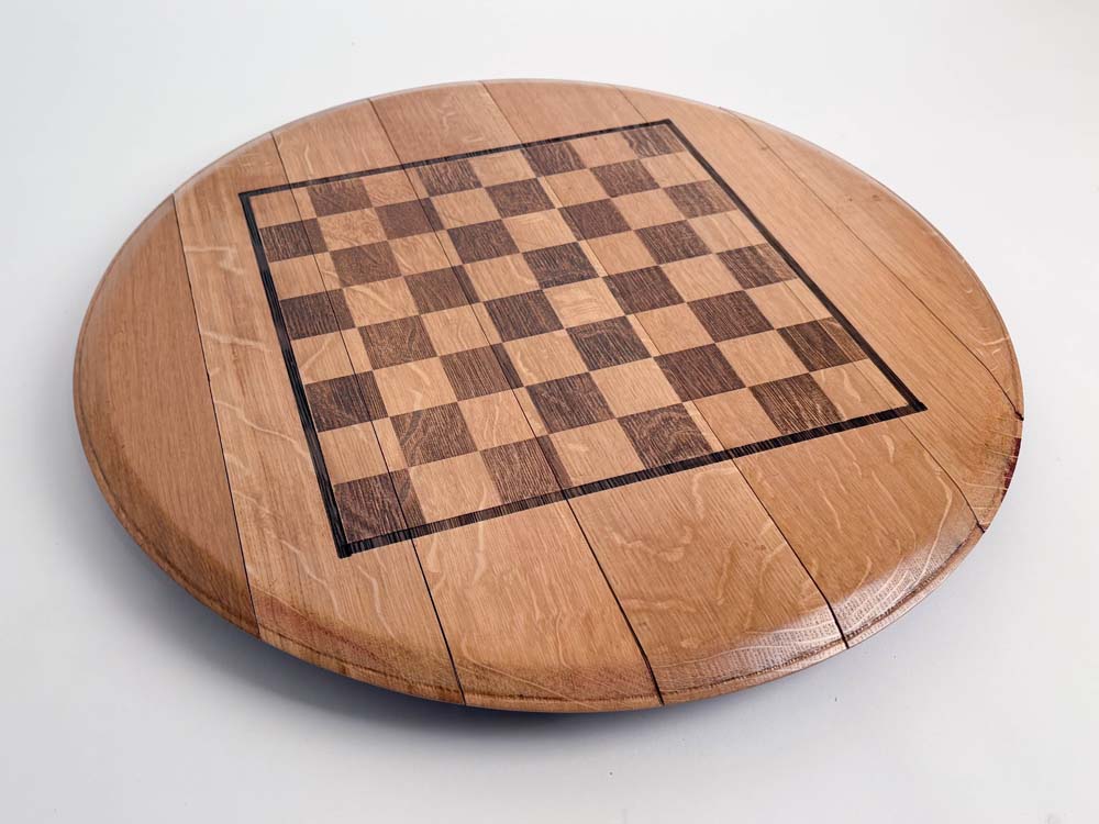 Barrel Top Chess Board, Natural Finish - Image 7