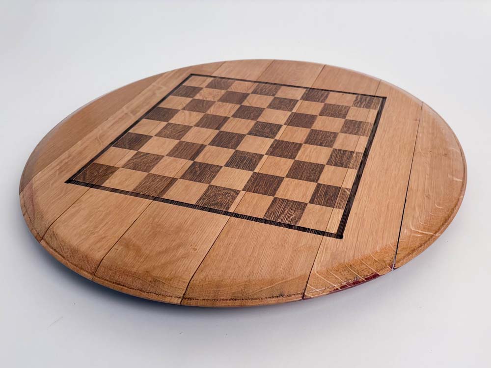 Barrel Top Chess Board, Natural Finish - Image 6