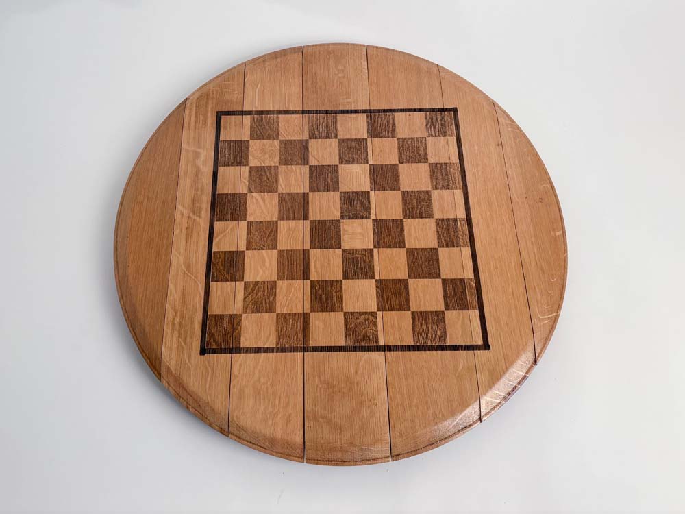Barrel Top Chess Board, Natural Finish - Image 5