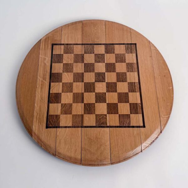 Barrel Top Chess Board, Natural Finish